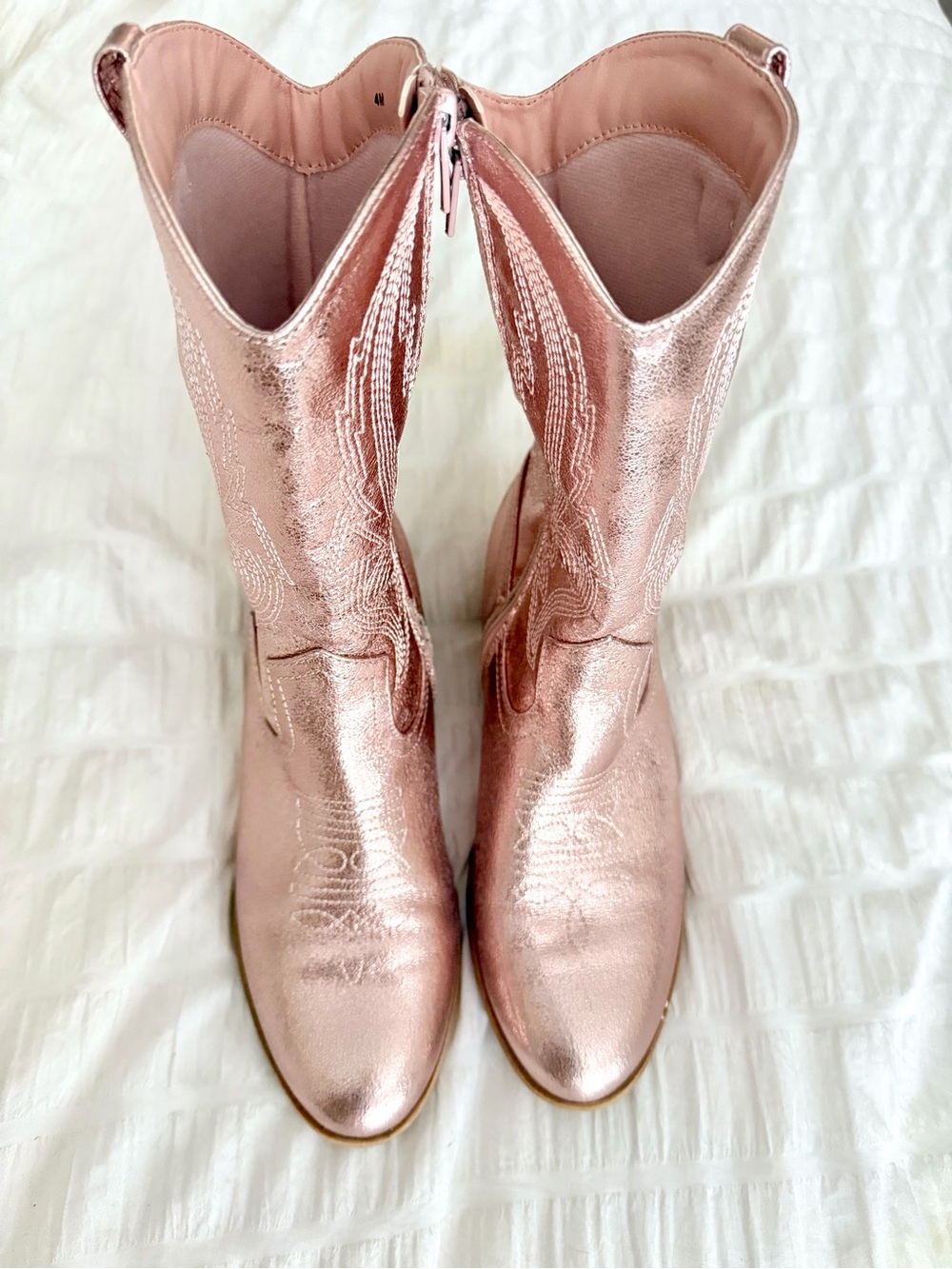 Jellypop Metallic Rose Pink Cowboy Boots for Kids